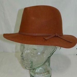 House of Harlow 1960 100% Wool Fedora Hat, Rust Color, New